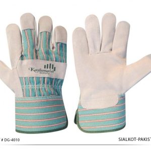 LEATHER GLOVES RIGGER HD #GREY WITH GREEN LINE (SIZE 10)