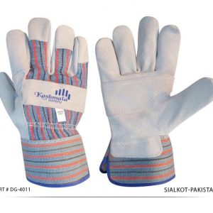 LEATHER GLOVES RIGGER HD #GREY WITH BLUE LINE (SIZE 10)